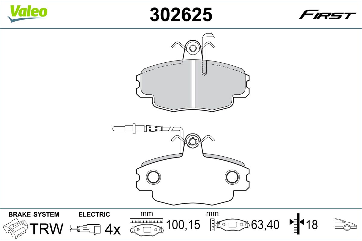 VALEO Fékbetét, mind 302625_VALEO